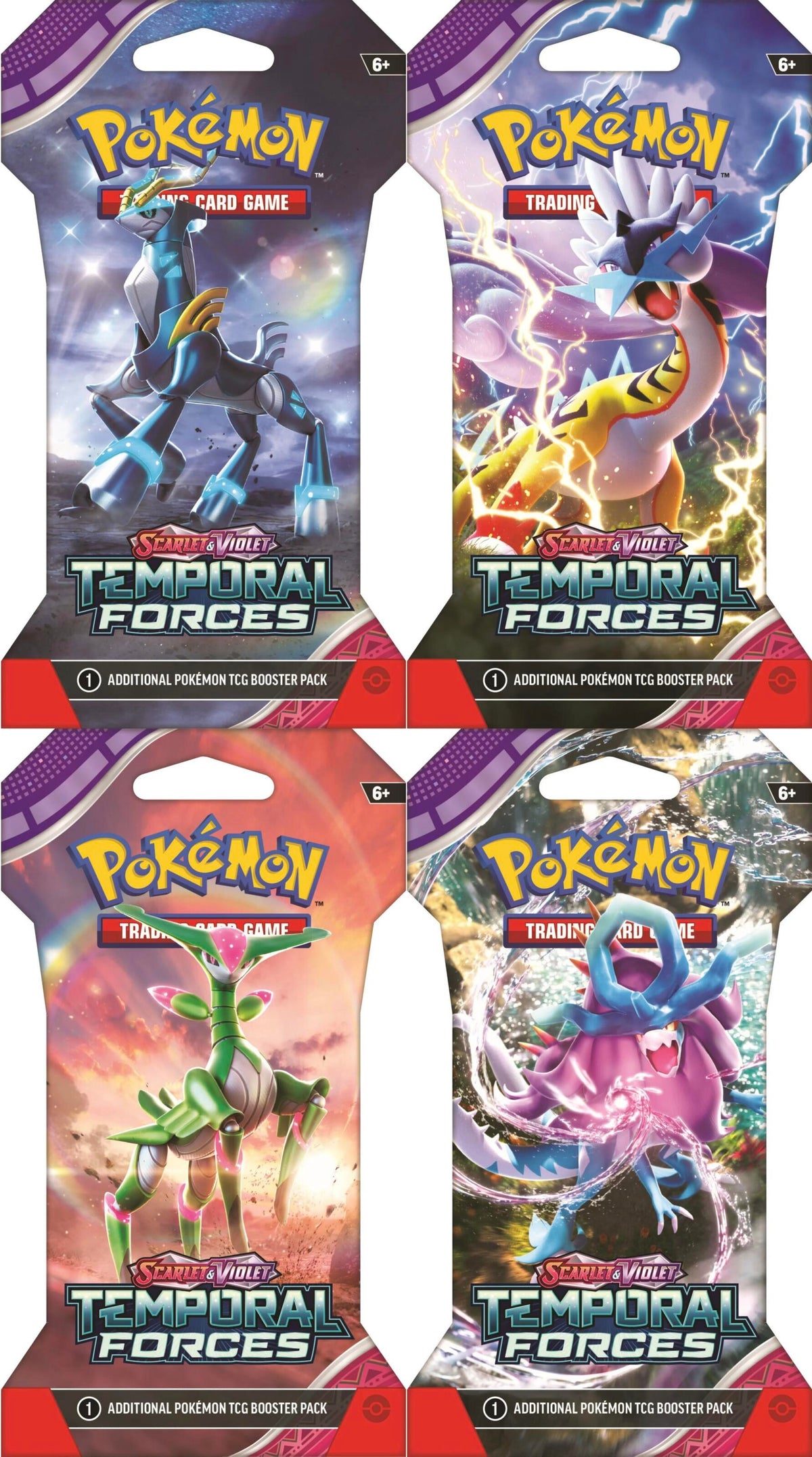 Image for Temporal Forces Sleeved Booster Pack Art Bundle [Set of 4] - Pokemon