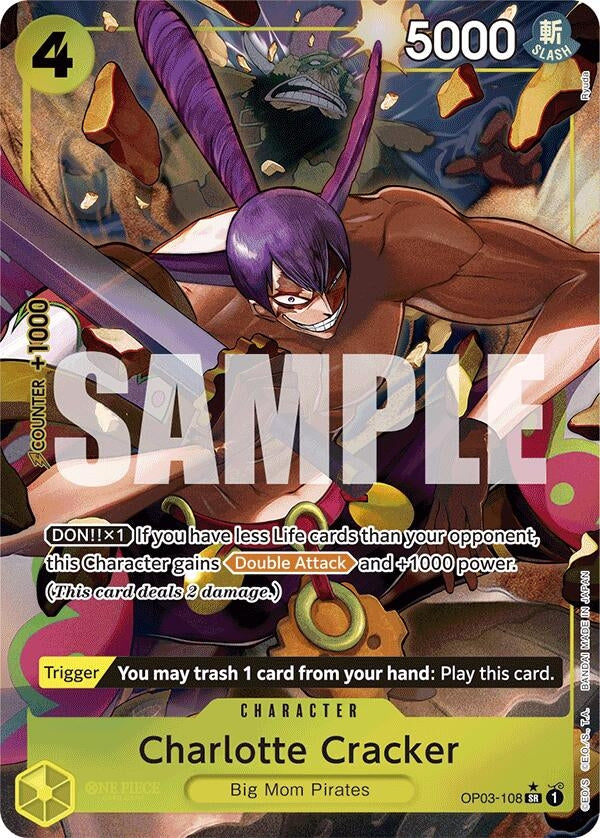 Image for Charlotte Cracker (Alternate Art) (OP03-108) (PRB-01) - One Piece Card Game