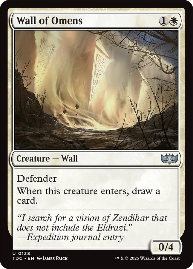 Image for Wall of Omens (138) - Magic: The Gathering