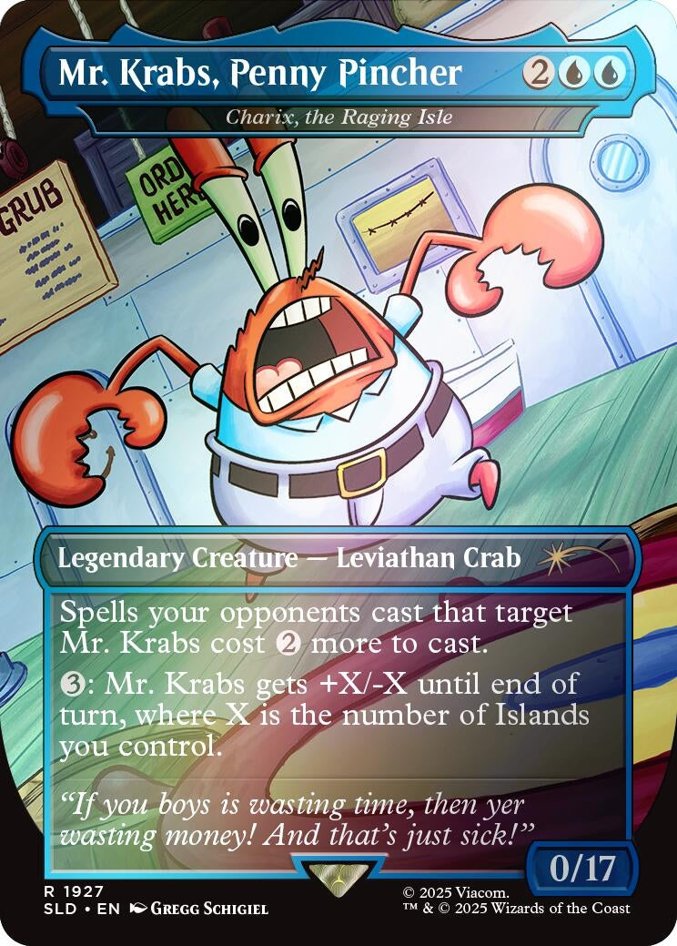 Mr. Krabs, Penny Pincher - Charix, the Raging Isle (Rainbow Foil) (1927) (SLD)