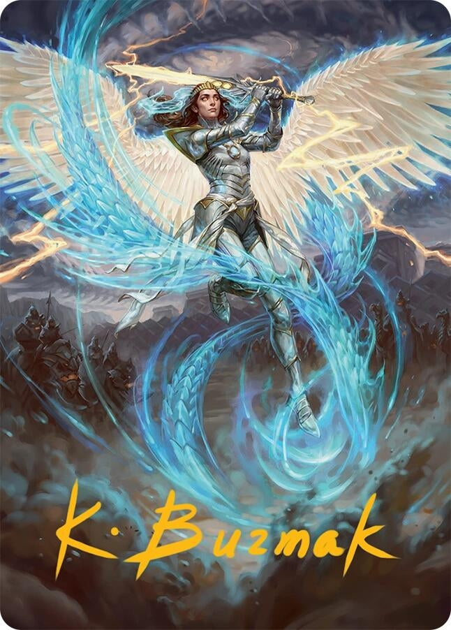 Image for Elspeth, Storm Slayer Art Card (49/54) (Gold-Stamped Signature) (49) (AATDM) - Magic: The Gathering