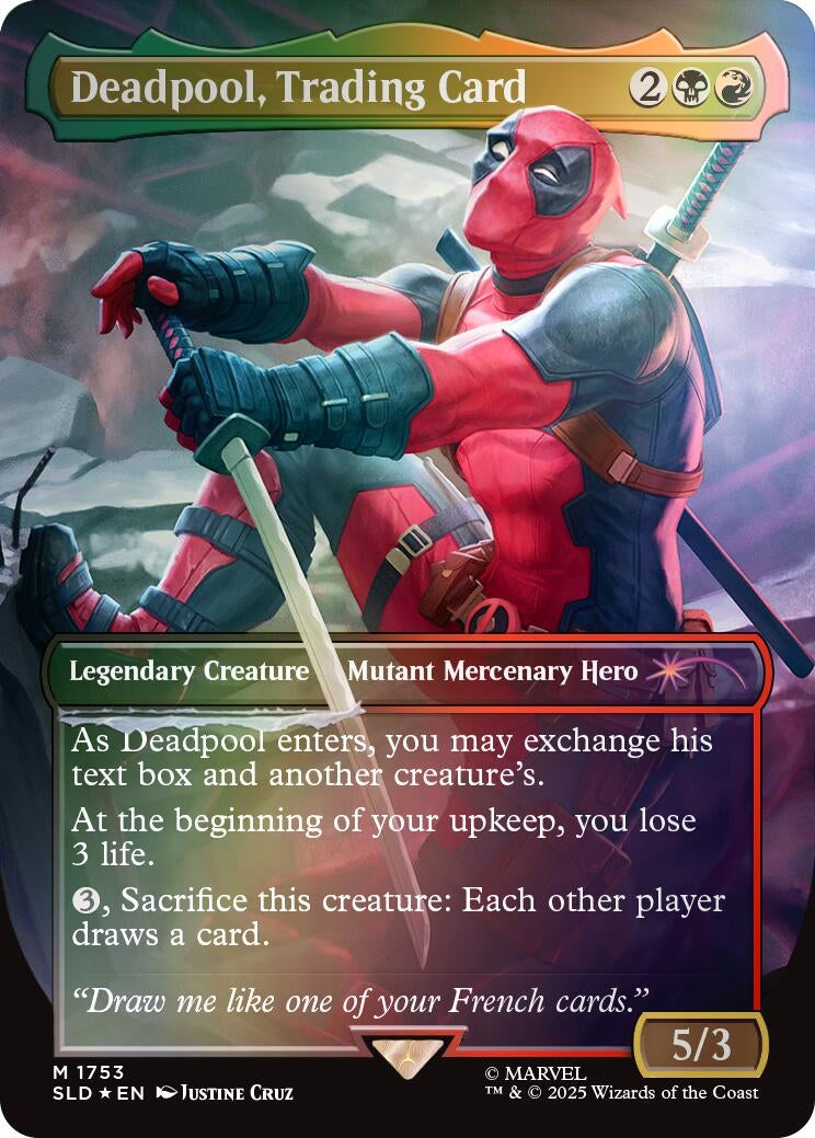 Deadpool, Trading Card (Rainbow Foil) (1753) (SLD)
