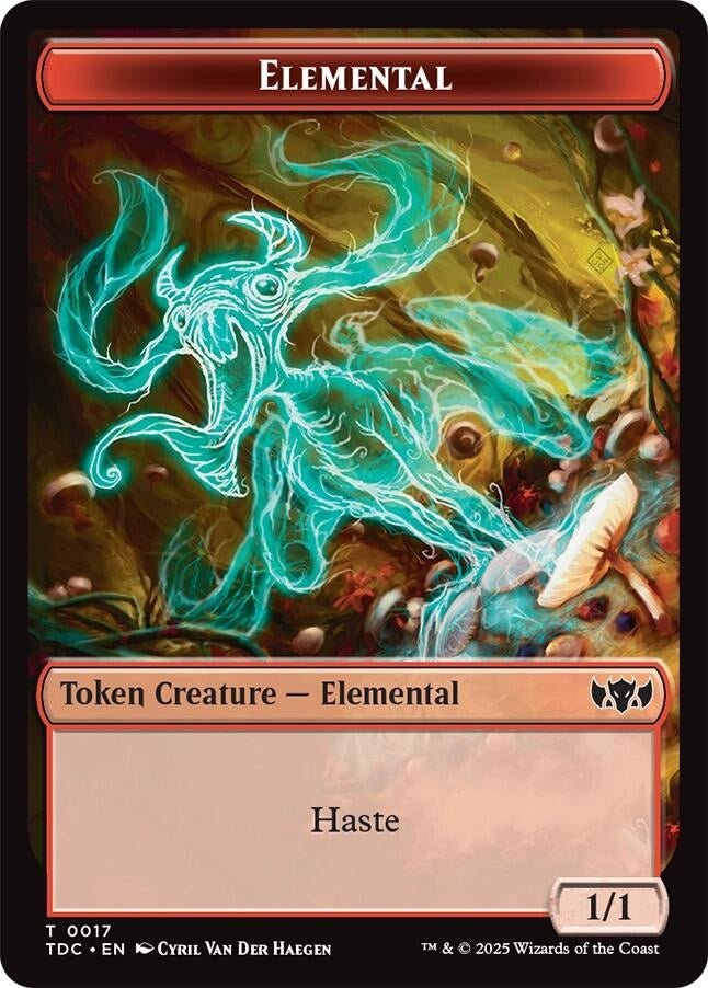 Image for Elemental (0017) // Warrior Double-Sided Token (17 // 13) - Magic: The Gathering