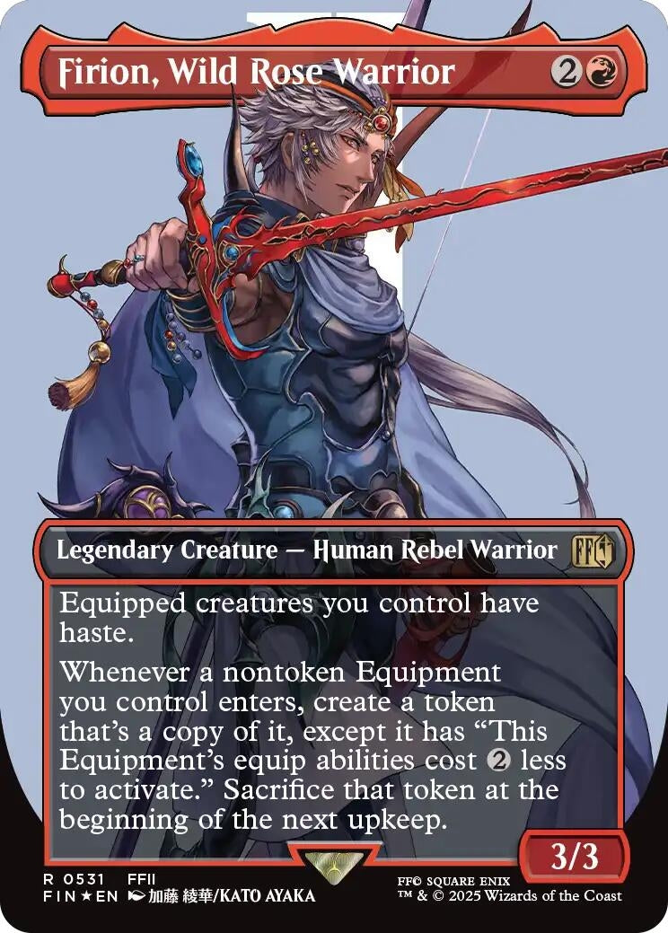 Firion, Wild Rose Warrior (Borderless) (Surge Foil) (531) (FIN)