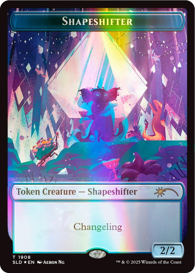 Image for Shapeshifter Token (1908) (Double Rainbow Foil) (1908) (SLD) - Magic: The Gathering