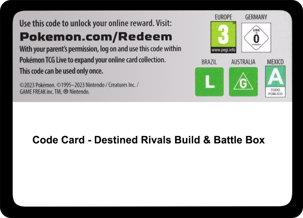 Image for Code Card - Destined Rivals Build & Battle Box - Pokemon
