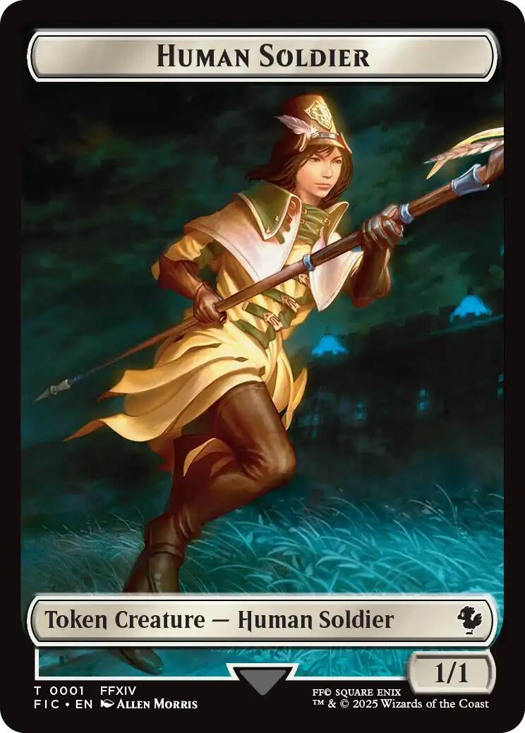 Image for Human Soldier // Hero (0008) Double-Sided Token (1 // 8) (FIC) - Magic: The Gathering