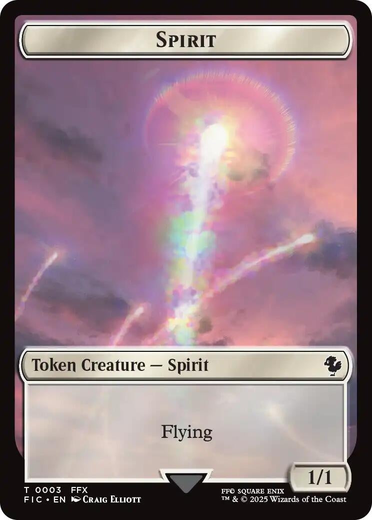 Image for Spirit // Hero (0027) Double-Sided Token (Surge Foil) (3 // 27) (FIC) - Magic: The Gathering