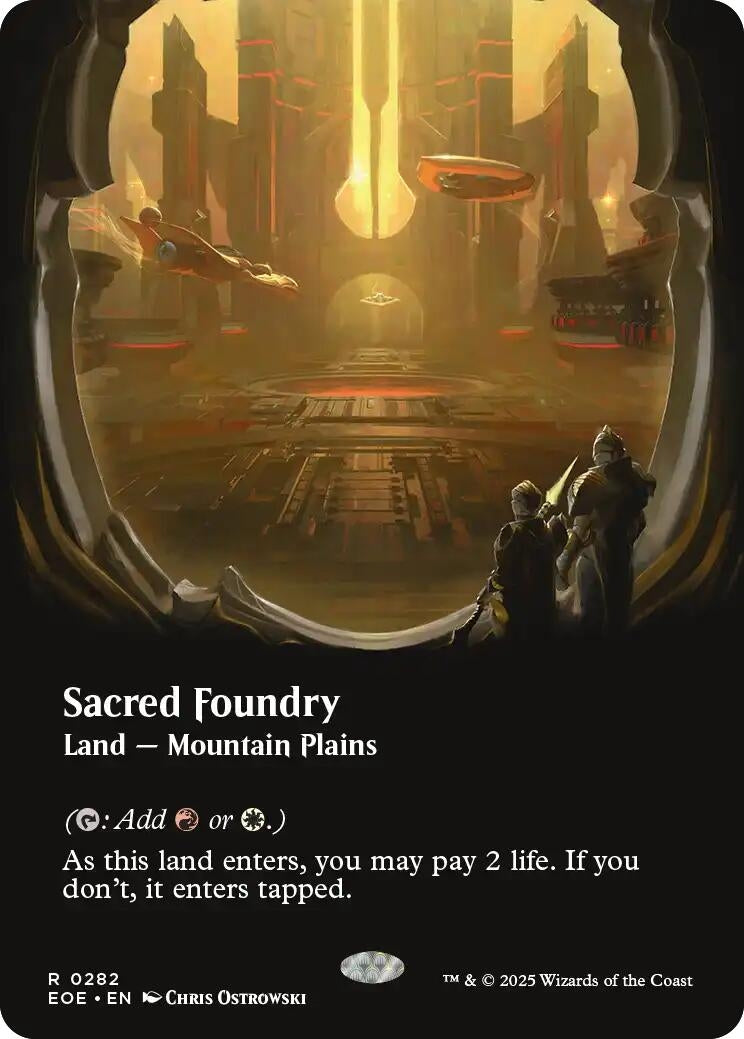 Image for Sacred Foundry (Borderless) (282) (EOE) - Magic: The Gathering