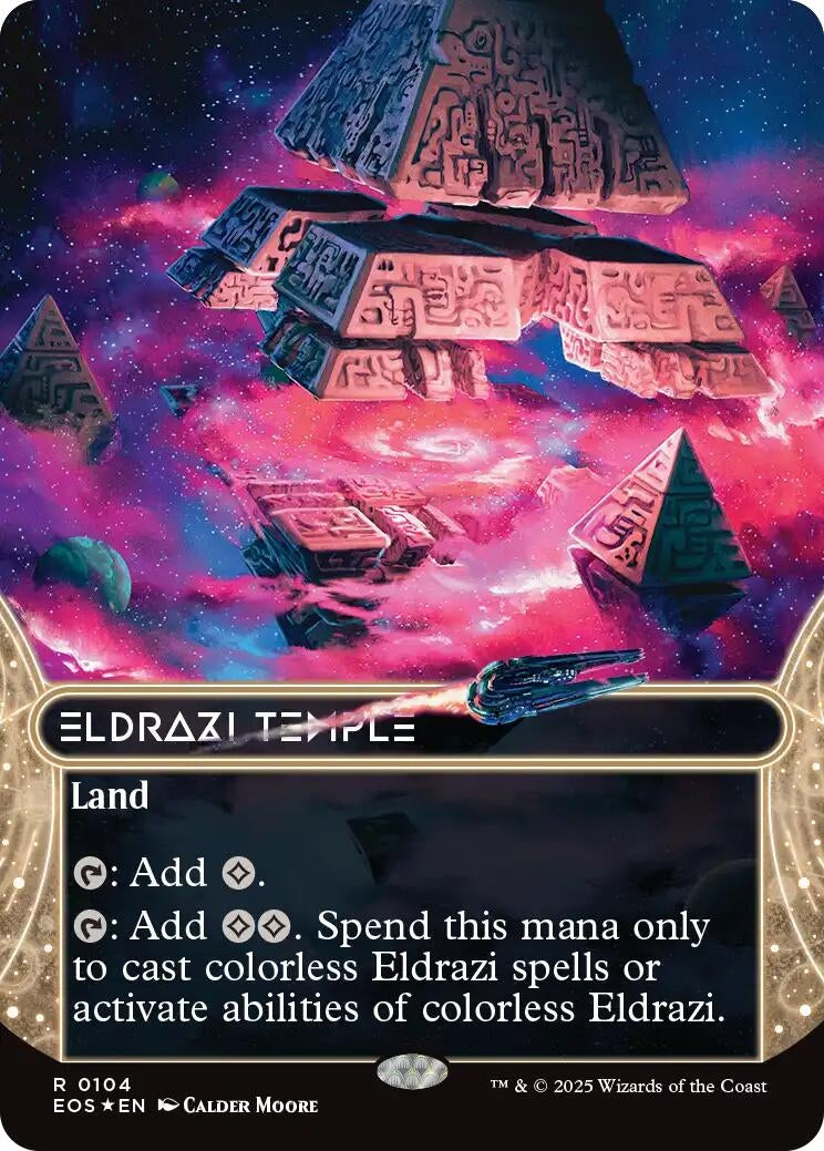 Image for Eldrazi Temple (0104) (Borderless) (Galaxy Foil) (104) (EOS) - Magic: The Gathering