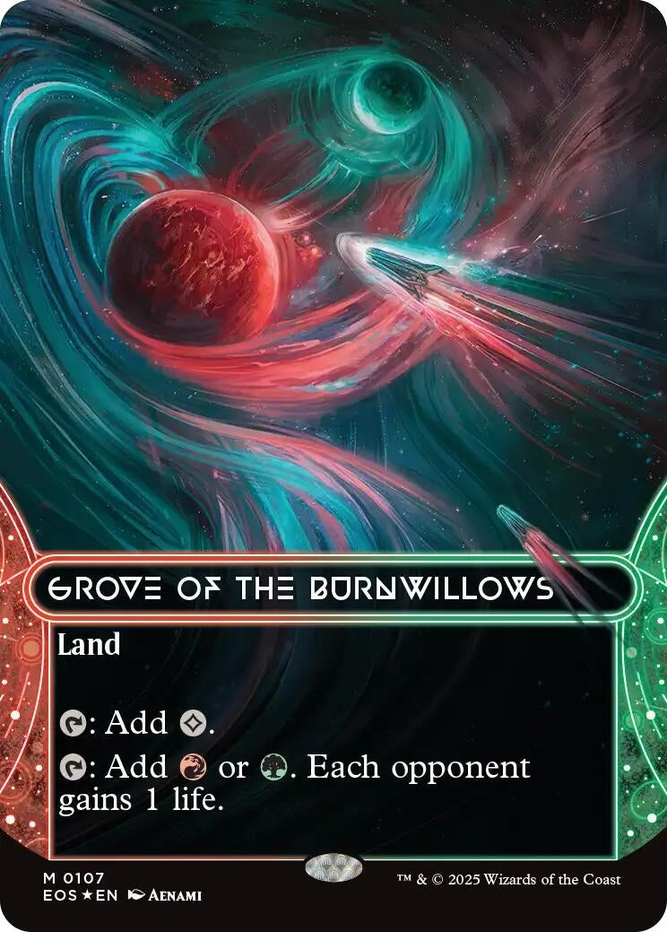 Image for Grove of the Burnwillows (0107) (Borderless) (Galaxy Foil) (107) (EOS) - Magic: The Gathering