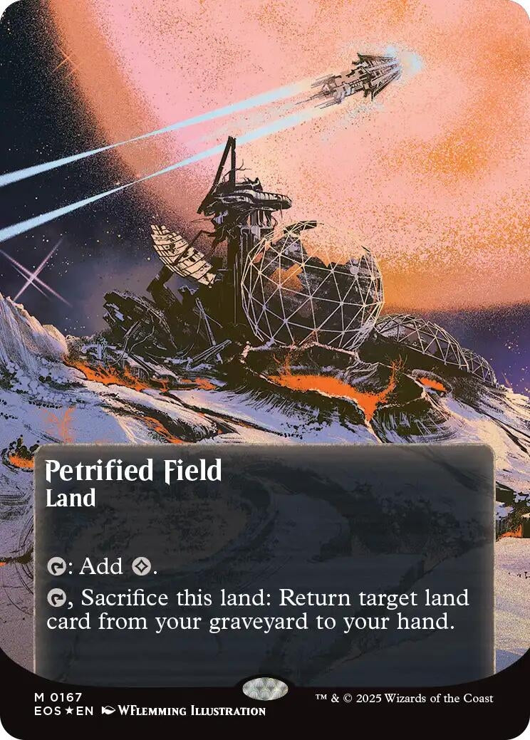 Image for Petrified Field (0167) (Borderless) (Galaxy Foil) (167) (EOS) - Magic: The Gathering