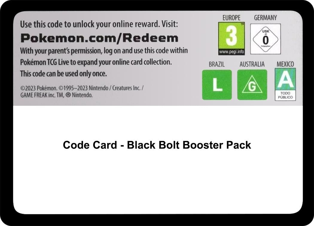 Image for Code Card - Black Bolt Booster Pack - Pokemon