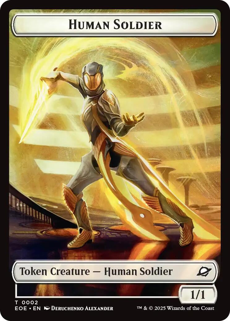 Human Soldier // Lander (0007) Doubled-Sided Token (2 // 7) (EOE)