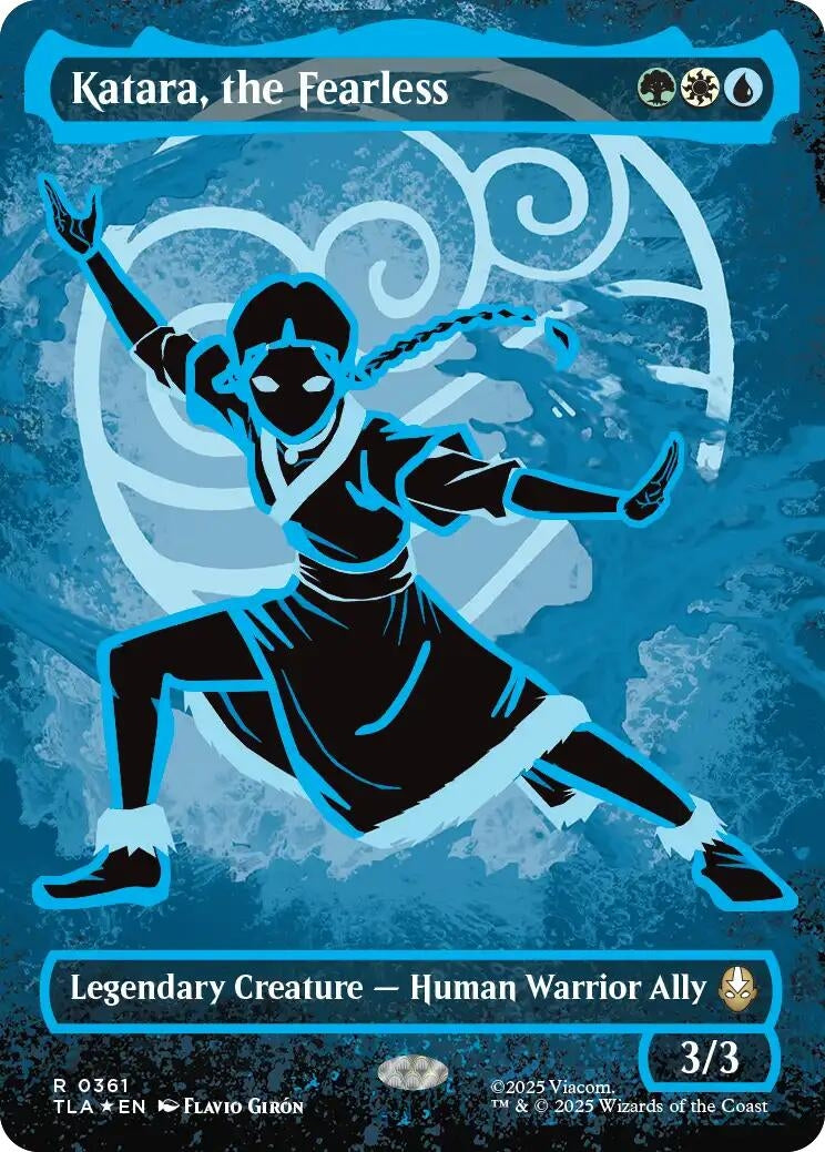 Image for Katara, the Fearless (Borderless) (Neon Ink Foil) (361) (TLA) - Magic: The Gathering