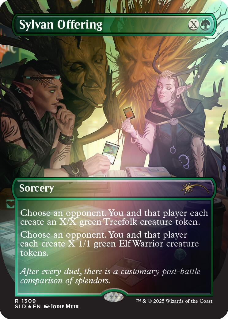 Image for Sylvan Offering (Rainbow Foil) (1309) (SLD) - Magic: The Gathering