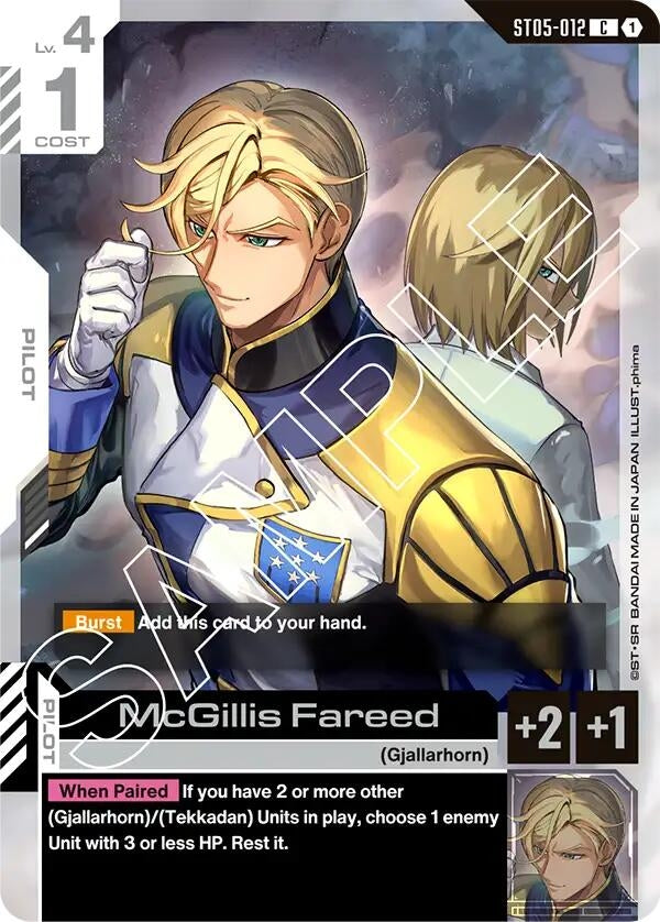 Image for McGillis Fareed (ST05-012) (ST05) - Gundam Card Game