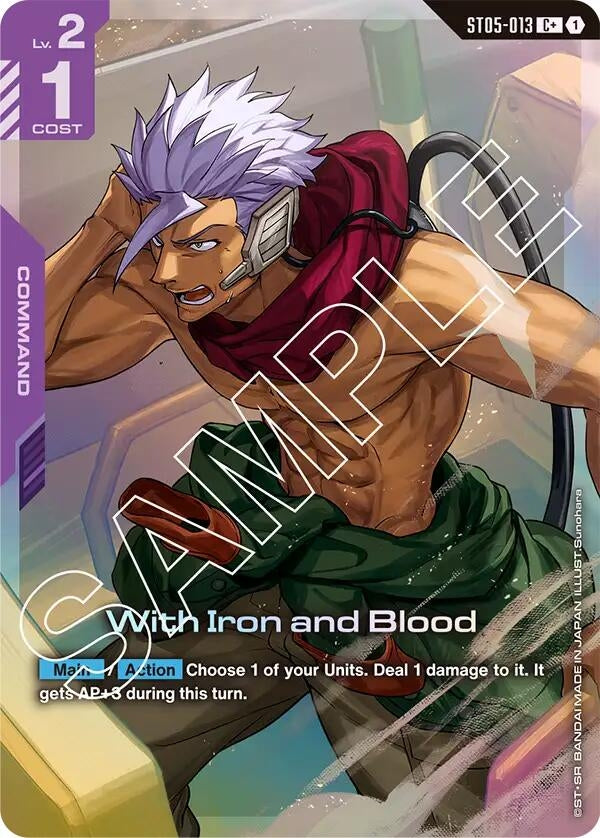 Image for With Iron and Blood (C+) (ST05-013) (ST05) - Gundam Card Game
