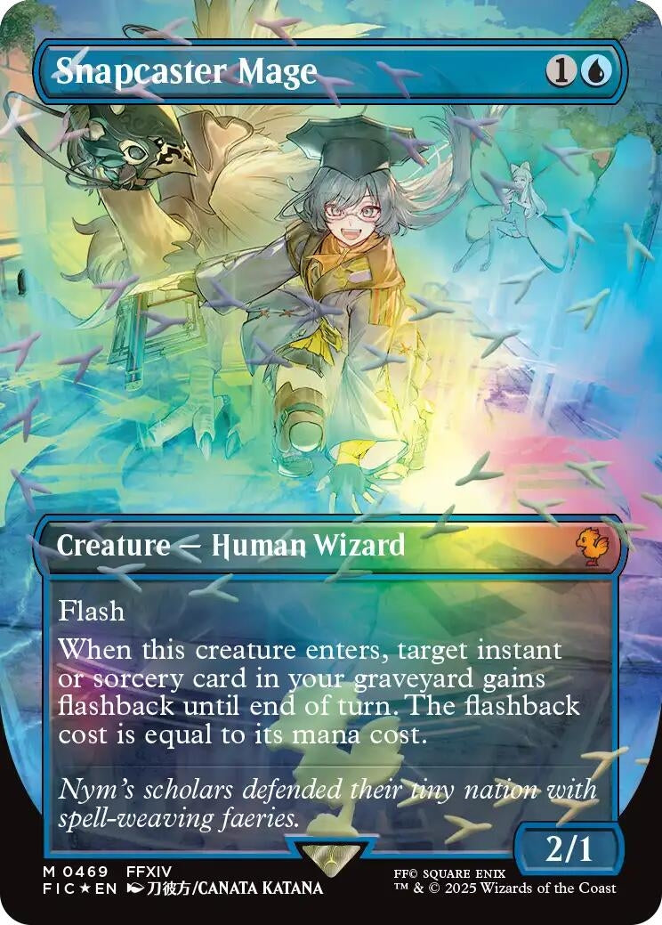 Image for Snapcaster Mage (Borderless) (Chocobo Track Foil) (469) - Magic: The Gathering