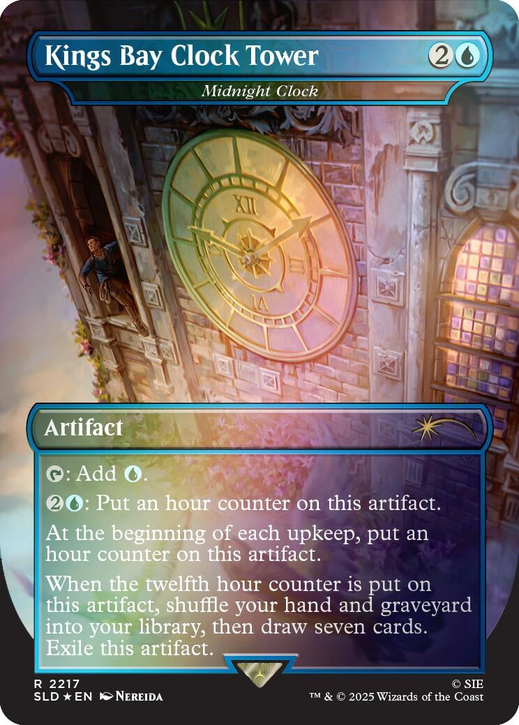 Image for Kings Bay Clock Tower - Midnight Clock (Rainbow Foil) (2217) (SLD) - Magic: The Gathering