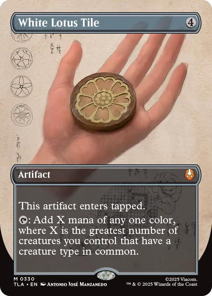 Image for White Lotus Tile (Borderless) (330) (TLA) - Magic: The Gathering