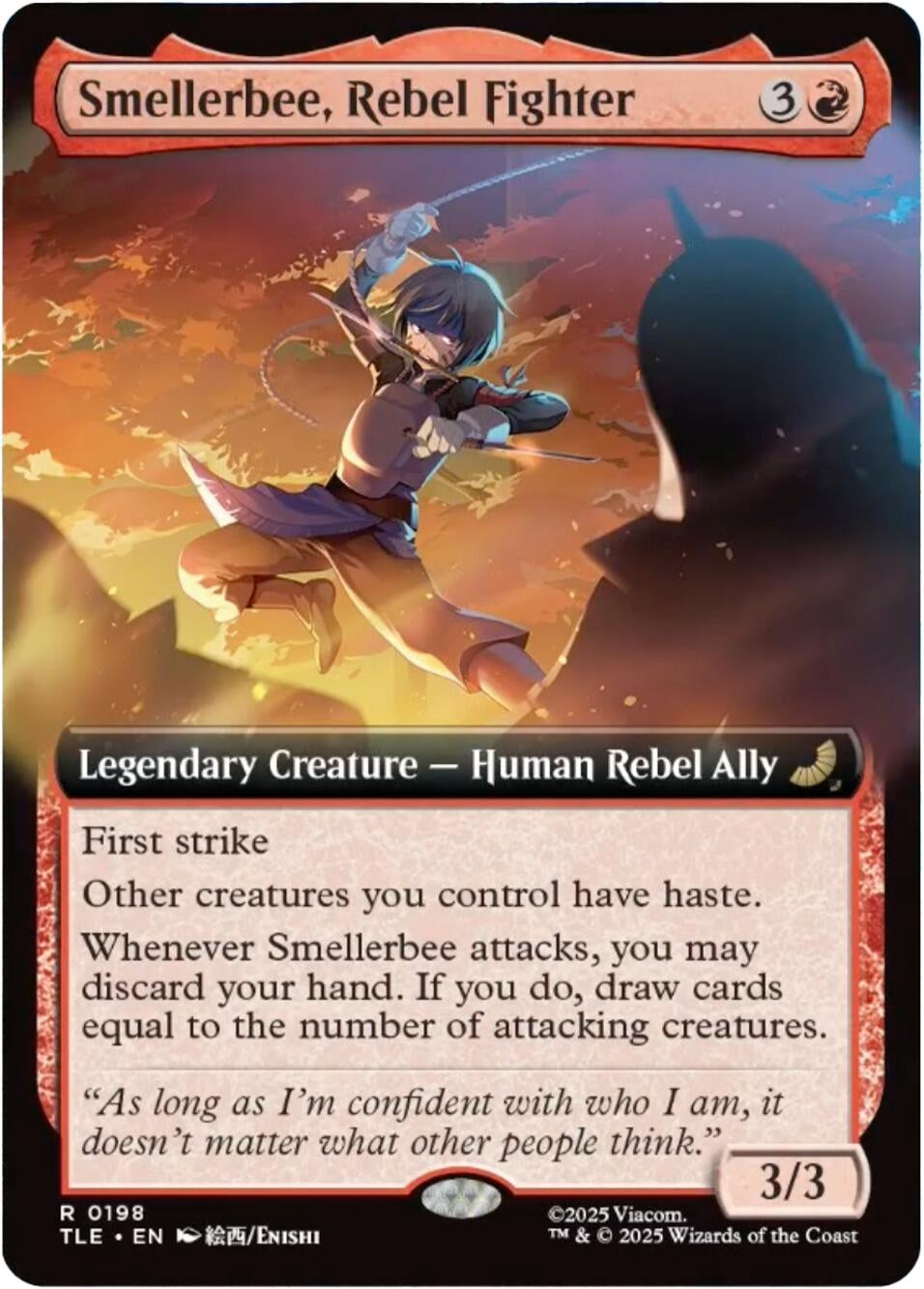 Image for Smellerbee, Rebel Fighter (Extended Art) (198) (TLE) - Magic: The Gathering