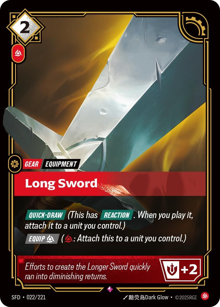 Image for Long Sword (022/221) (SFD) - Riftbound: League of Legends Trading Card Game