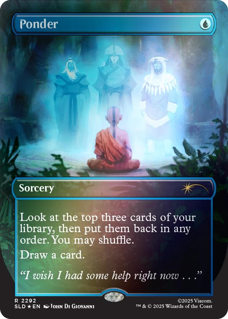 Image for Ponder (2292) (Rainbow Foil) (2292) (SLD) - Magic: The Gathering