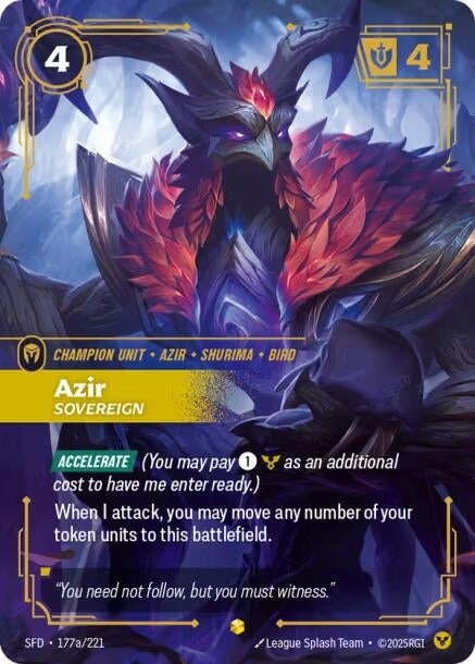Azir - Sovereign (Alternate Art) (177a/221) (SPF)