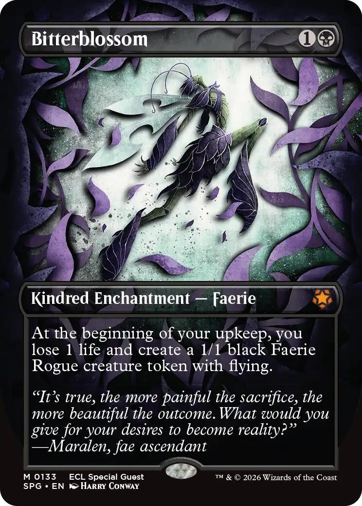 Image for Bitterblossom (Borderless) (133) (SPG) - Magic: The Gathering