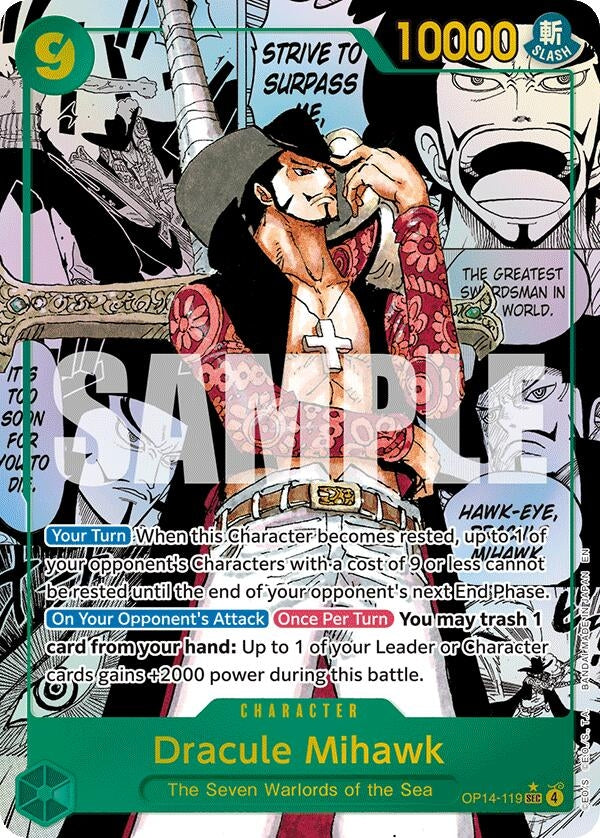 Image for Dracule Mihawk (Manga) (OP14-119) (OP14) - One Piece Card Game