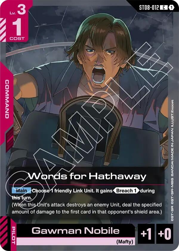 Image for Words for Hathaway (ST08-012) (ST08) - Gundam Card Game