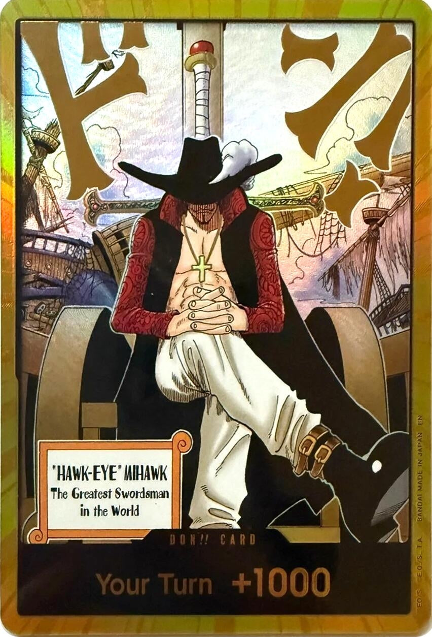 Image for DON!! Card (Dracule Mihawk) (Gold) (OP14) - One Piece Card Game