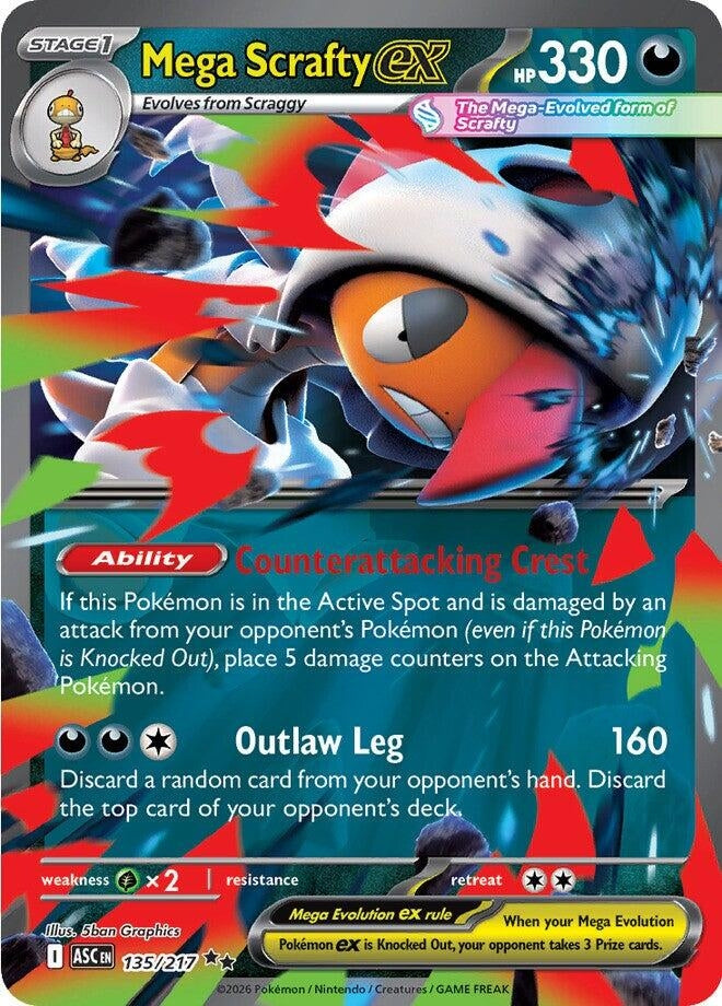 Image for Mega Scrafty ex (135/217) (ASC) - Pokemon