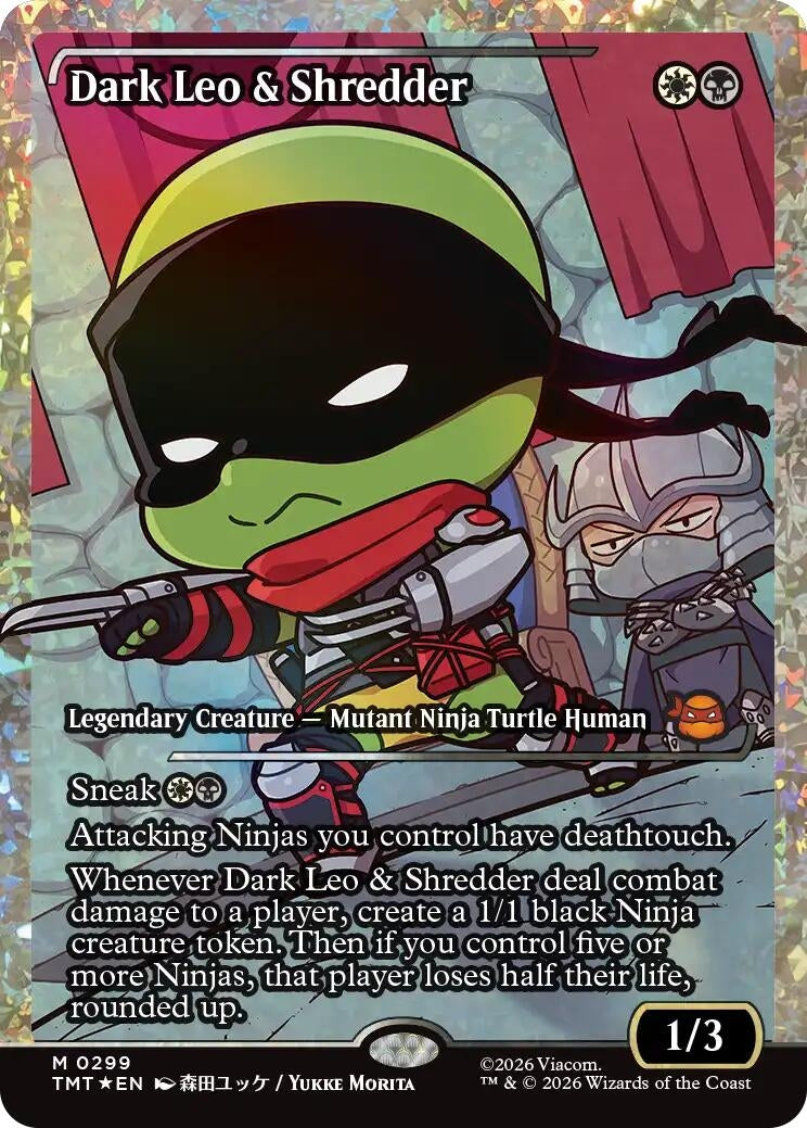 Dark Leo & Shredder (Showcase) (Fracture Foil) (299) (TMT)