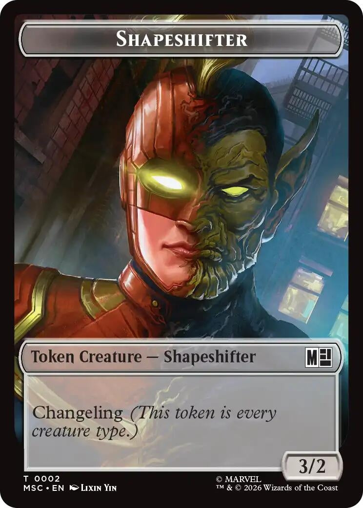 Image for Shapeshifter (0002) // Villain (0009) Double-Sided Token (2 // 9) (MSC) - Magic: The Gathering