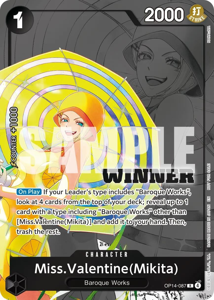 Image for Miss.Valentine(Mikita) (Winner Pack 2026 Vol. 3) (OP14-087) (OP-PR) - One Piece Card Game