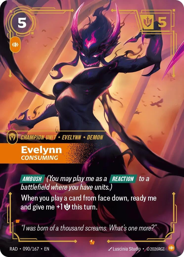 Image for Evelynn, Consuming (090/167) (RAD) - Riftbound: League of Legends Trading Card Game