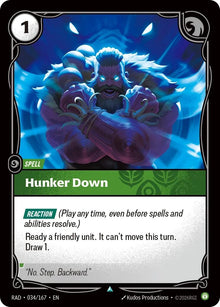 Image for Hunker Down (034/167) (RAD) - Riftbound: League of Legends Trading Card Game