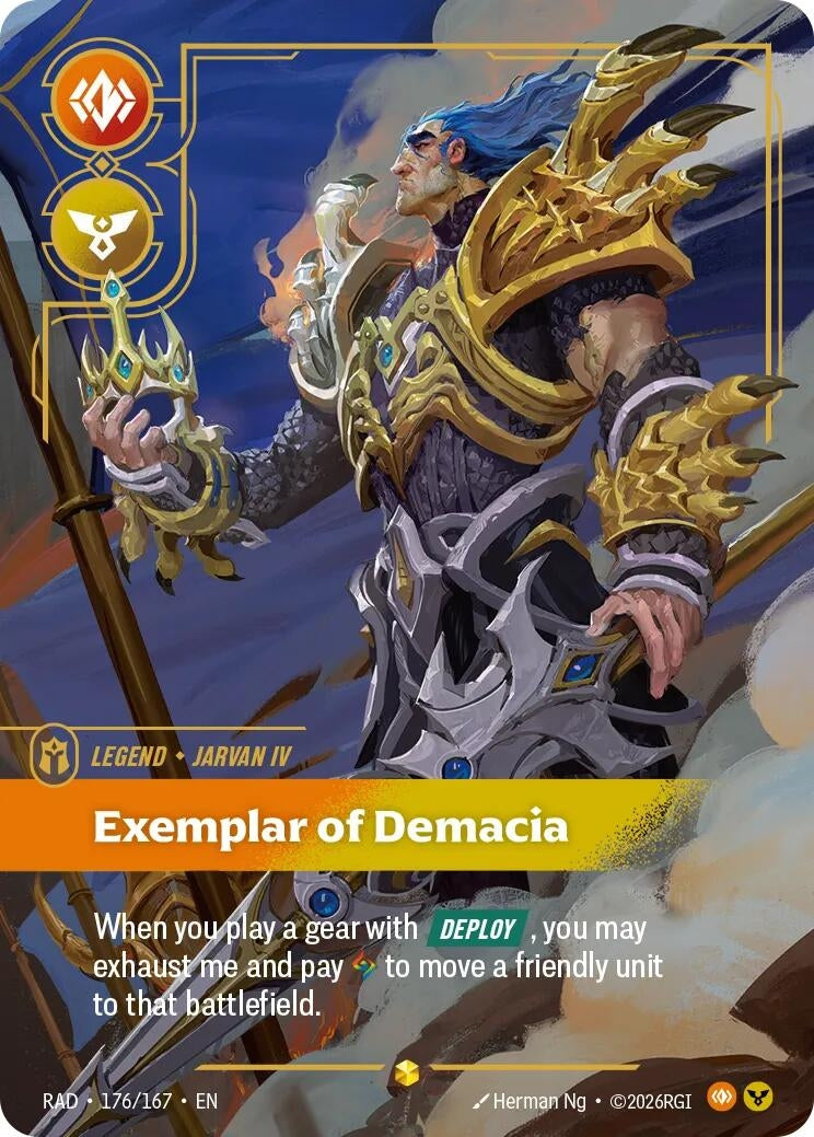 Image for Jarvan IV, Exemplar of Demacia (Overnumbered) (176/167) (RAD) - Riftbound: League of Legends Trading Card Game