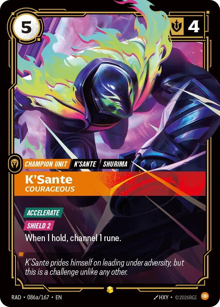 Image for K'Sante, Courageous (Alternate Art) (086a/167) (RAD) - Riftbound: League of Legends Trading Card Game