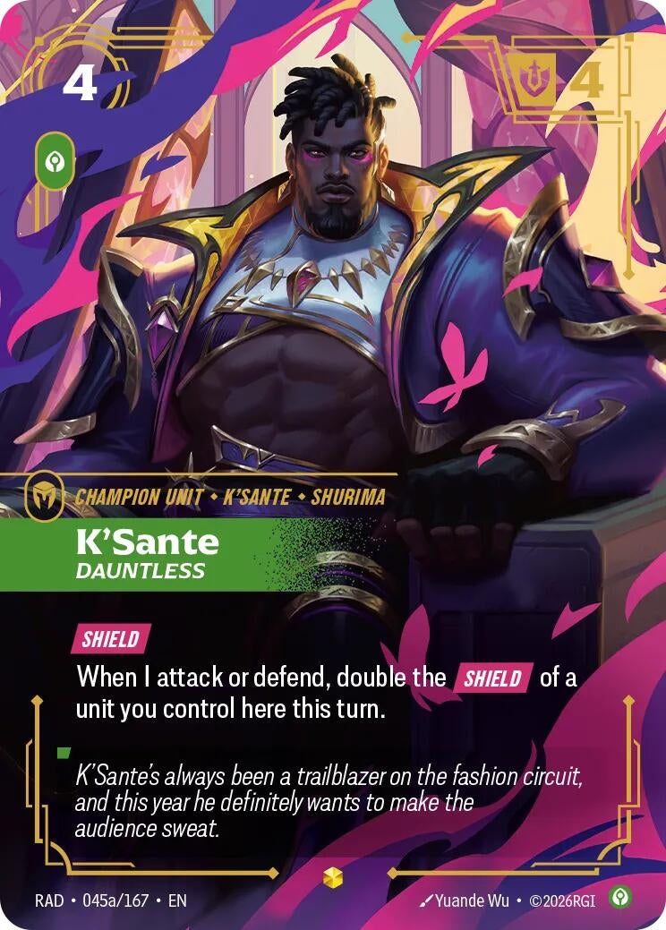 Image for K'Sante, Dauntless (Alternate Art) (045a/167) (RAD) - Riftbound: League of Legends Trading Card Game