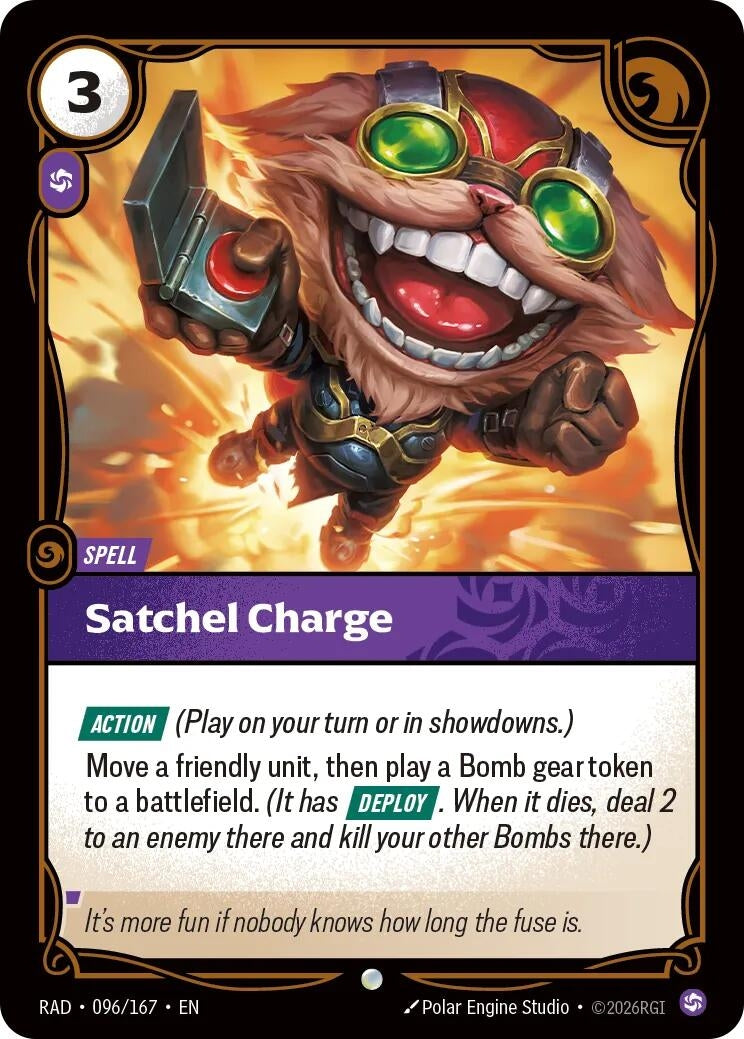 Image for Satchel Charge (096/167) (RAD) - Riftbound: League of Legends Trading Card Game