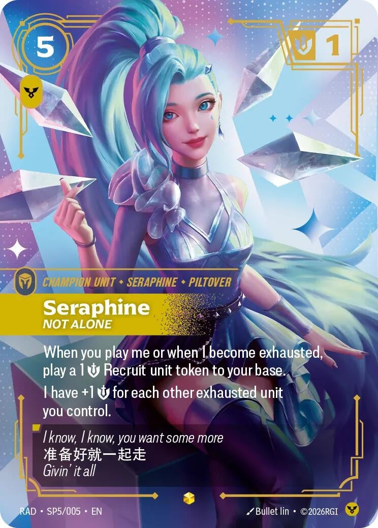 Image for Seraphine, Not Alone (K/DA Special Art Card) (SP5/005) (RAD) - Riftbound: League of Legends Trading Card Game