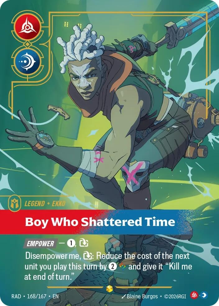 Image for Ekko, Boy Who Shattered Time (Overnumbered) (168/167) (RAD) - Riftbound: League of Legends Trading Card Game