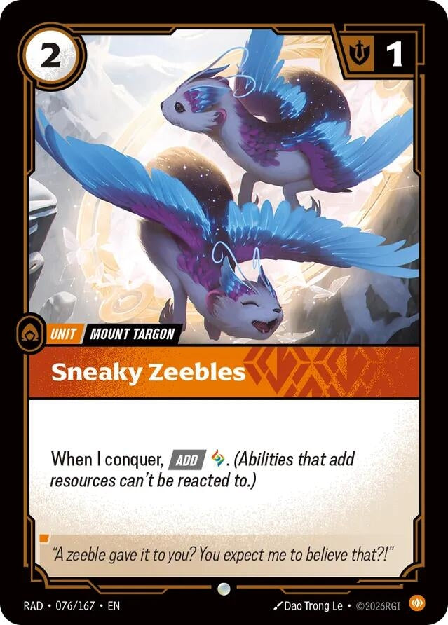 Image for Sneaky Zeebles (076/167) (RAD) - Riftbound: League of Legends Trading Card Game
