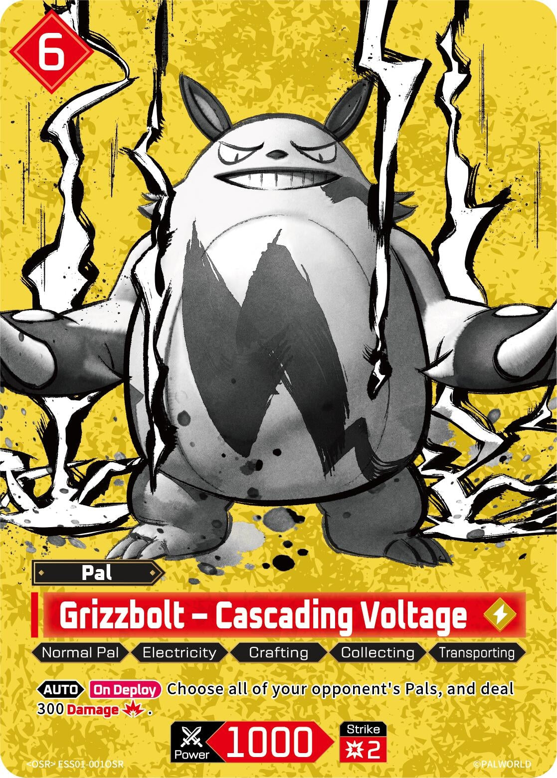 Image for Grizzbolt - Cascading Voltage (OSR) (ESS01-001OSR) (ESS01) - Palworld OFFICIAL CARD GAME