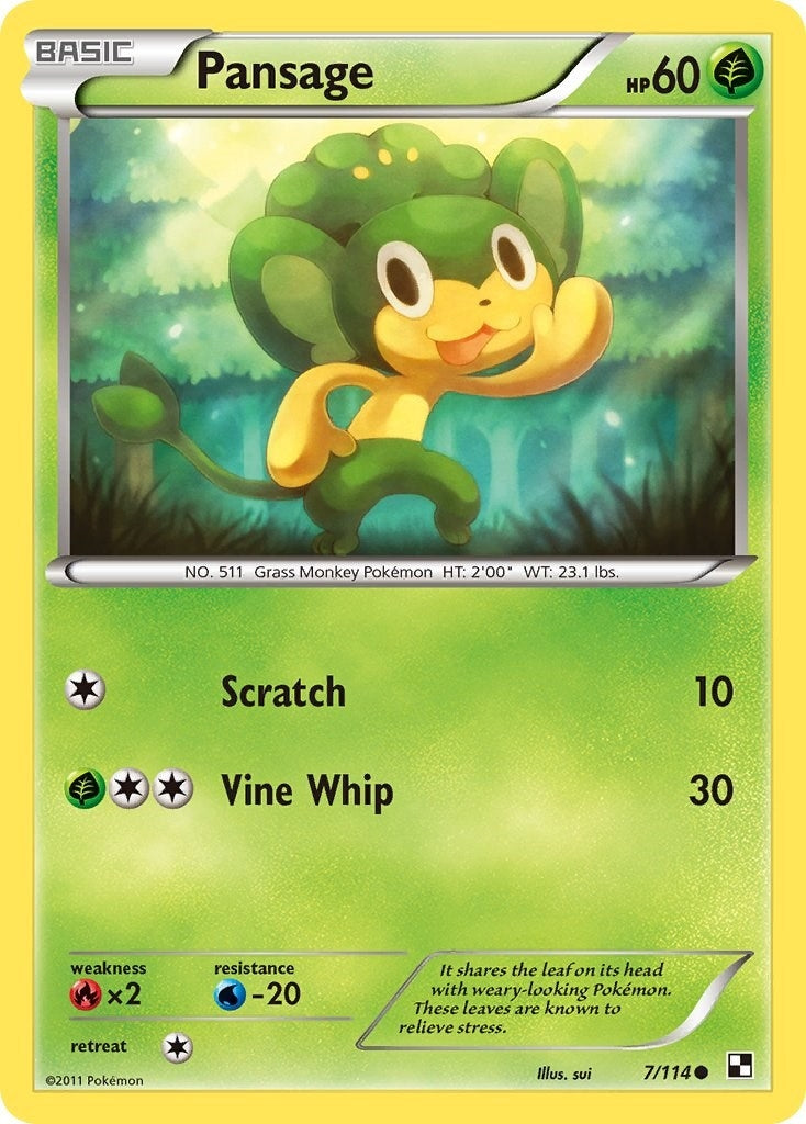 Image for Pansage (7/114) (BLW) - Pokemon