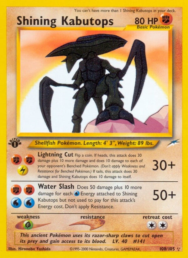 Image for Shining Kabutops (108/105) (N4) - Pokemon