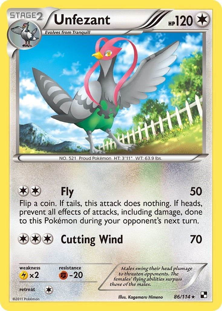 Image for Unfezant (86/114) (BLW) - Pokemon